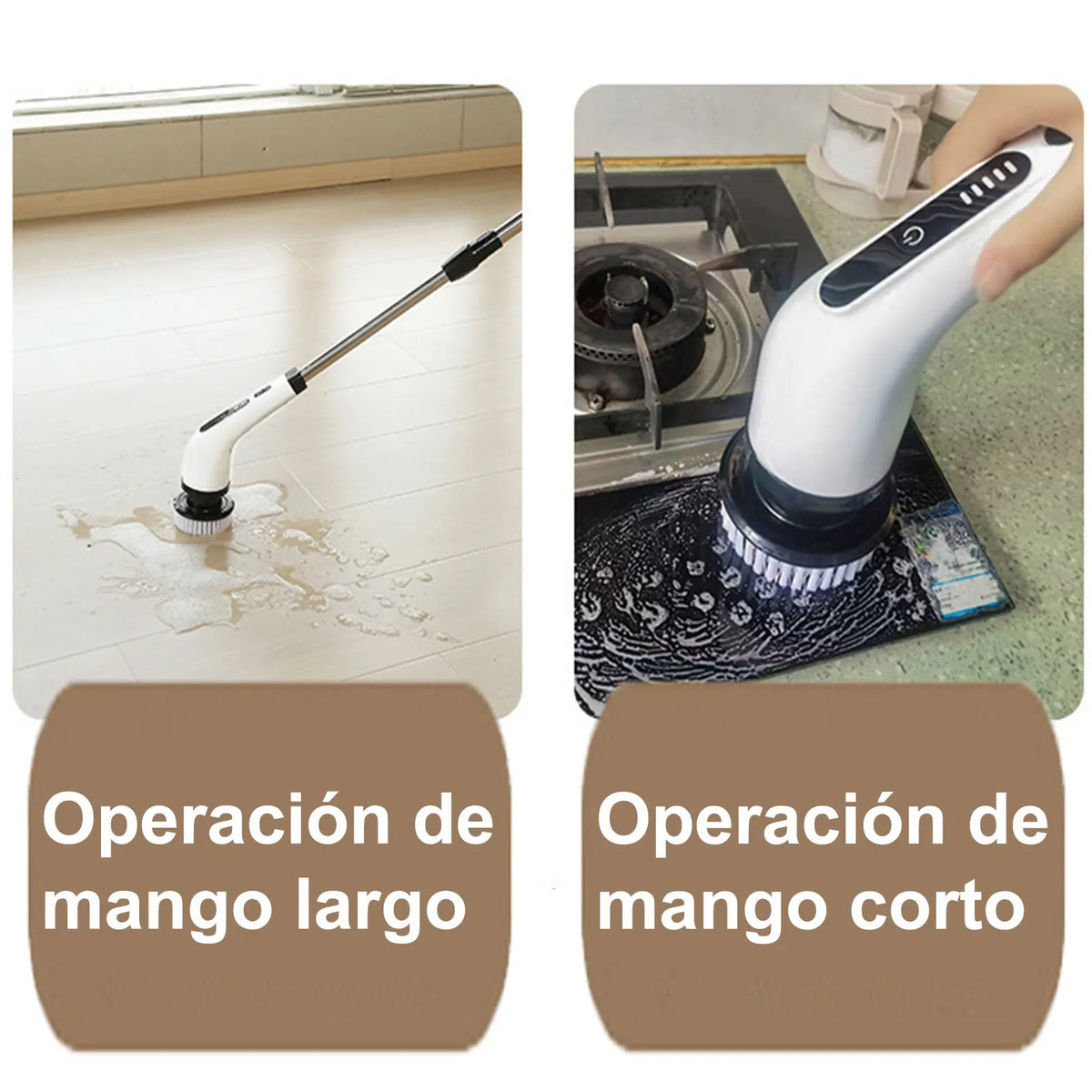 ELEVA · Cepillo eléctrico de limpieza con mango largo